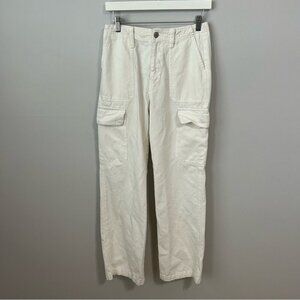 Zara White Wide Leg Baggy Cargo Pants Women’s Size 4